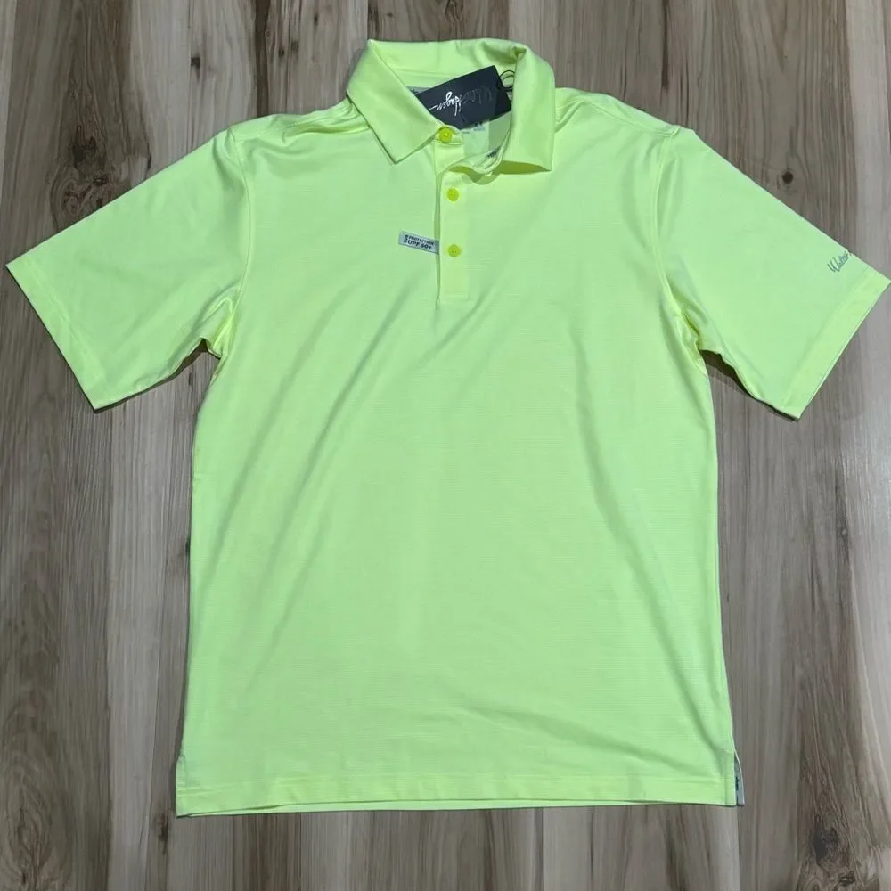 NEW Walter Hagen Essentials Men's Golf Polo Shirt Neon Men’s Small SPF 50+